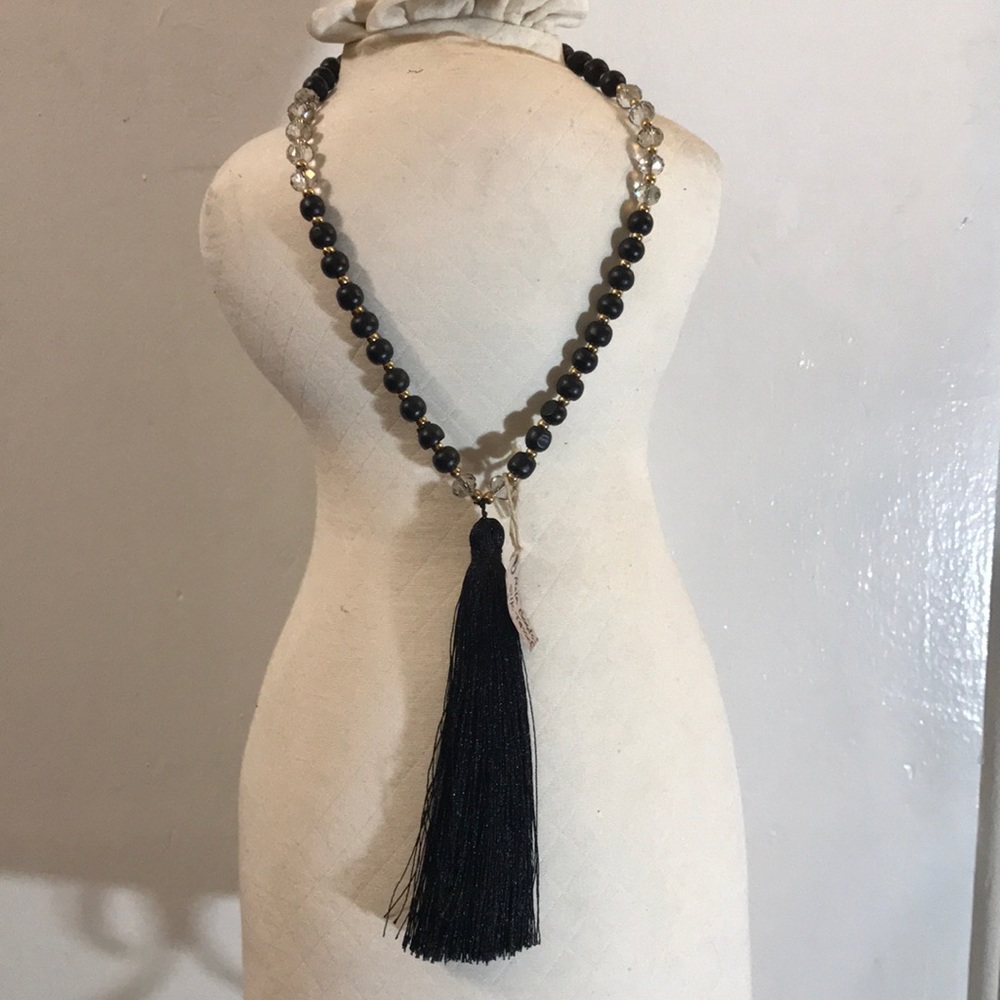 Wood Mala w/ silk tassel